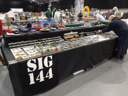 Early Saturday morning and Huw is putting the final touches to the display