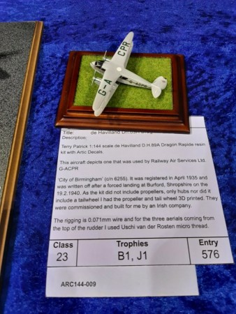 Joe Moran entered a number of models including one of Terry's Marvellous Models