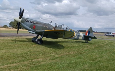 The Spitfire was fresh out of the workshop as atwo-seater but again a combat veteran